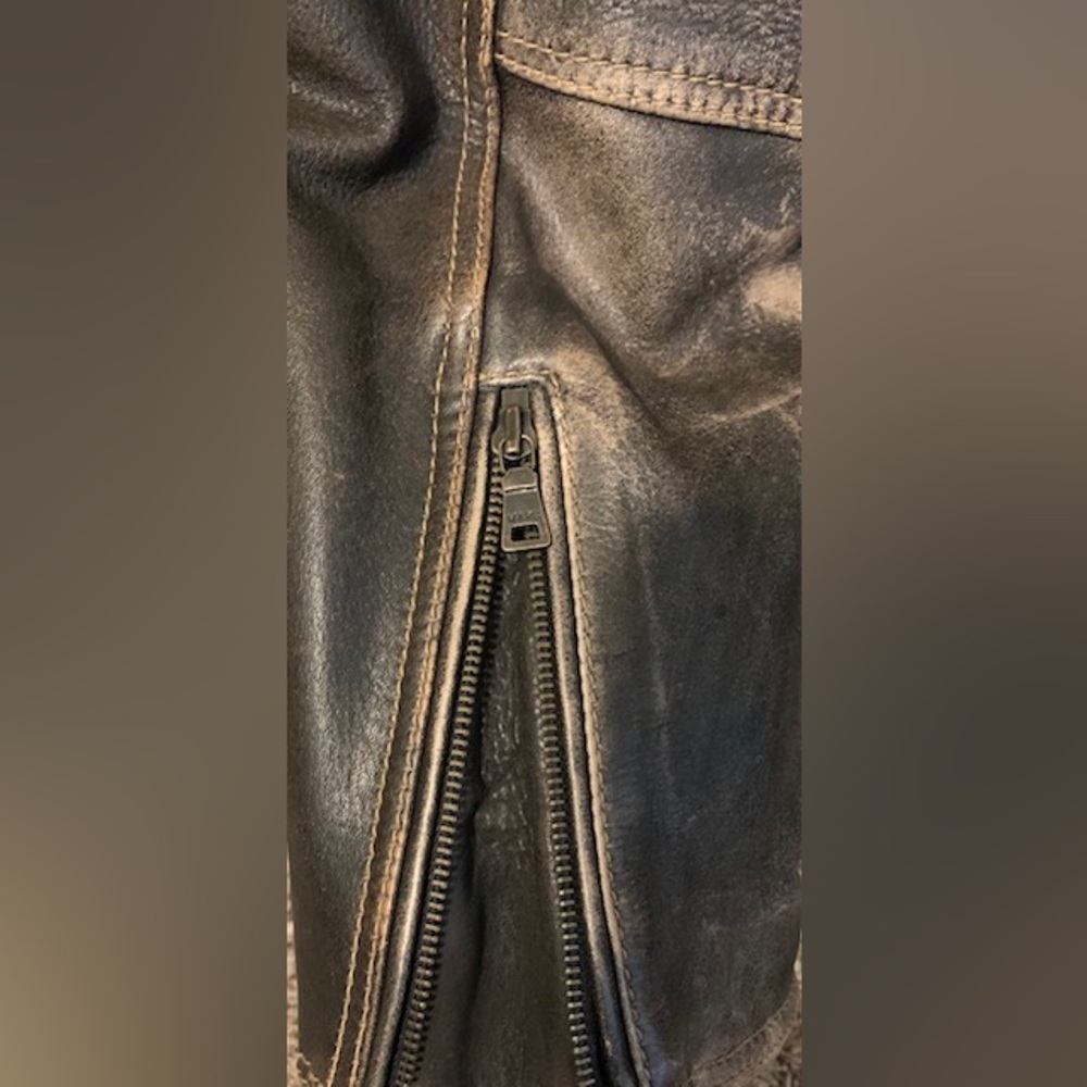 Marc New York Motorcycle Jacket Size M Burnished  Leather: Limited edition $1095 - Picture 4 of 6